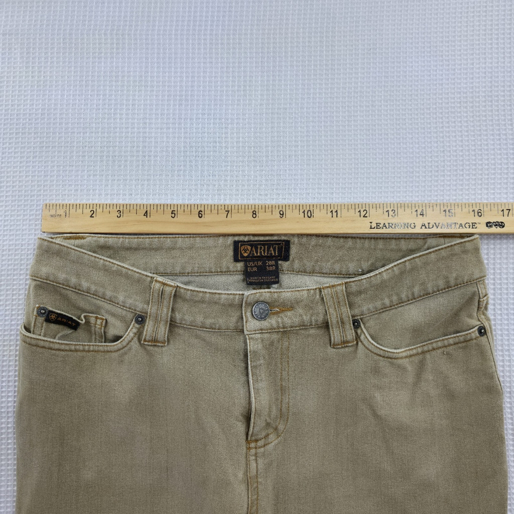 Ariat Riding Pants Women’s 28R Tan Stretch Knee Patch Breech Horse - Picture 5 of 9